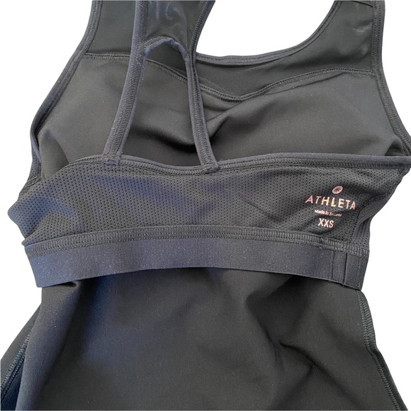 Athleta NWOT Black Spiral Support Racerback Tank Top With Built in Bra XXS - Picture 11 of 12
